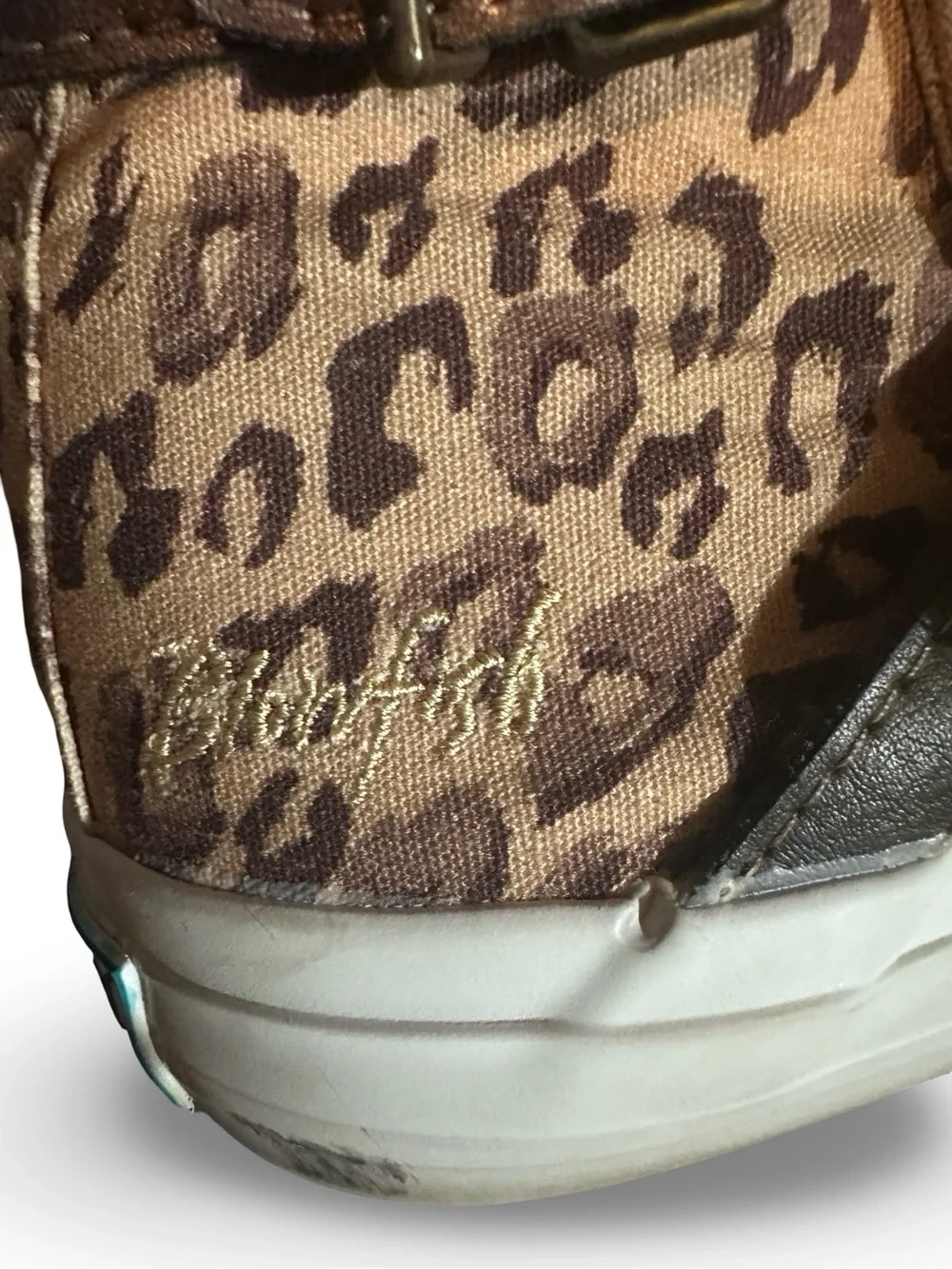 Blowfish Women Brown High-Top Sneakers with Leopard Accent